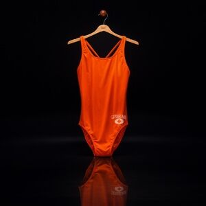 Vintage Y2K Brigitte Couture Orange One Piece Bathing Suit Lifeguard